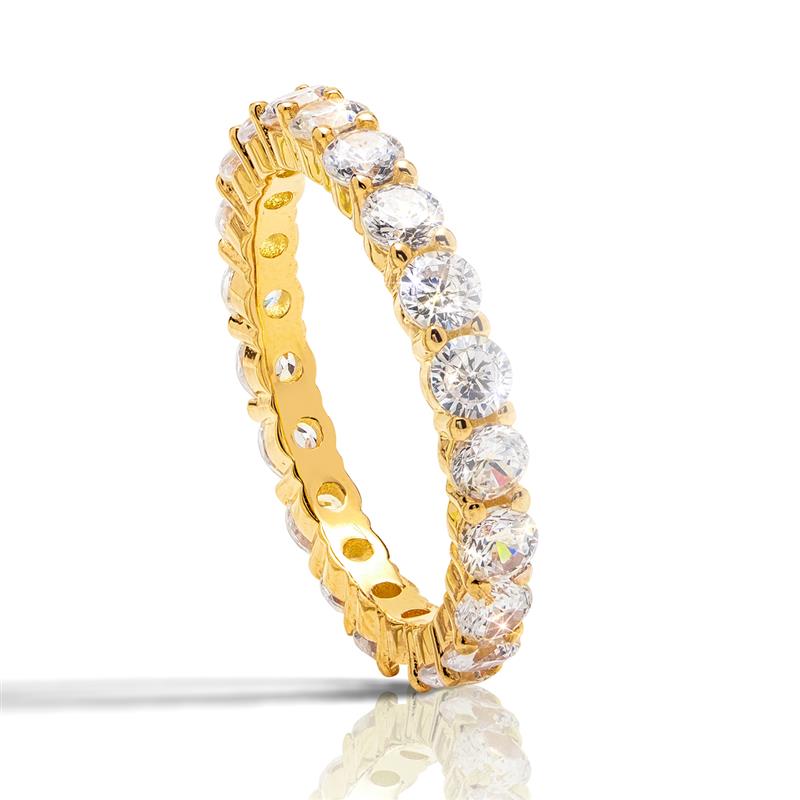 Yellow Gold-Finished Sterling Silver Eternity Ring