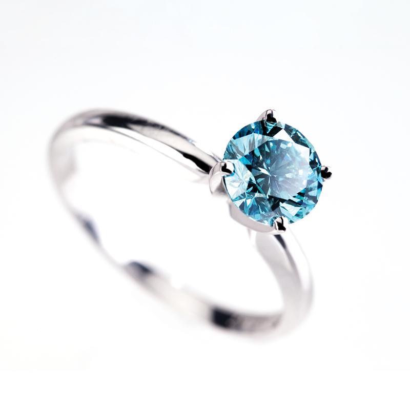 18K White Gold Blue Diamond Ring (1.0 ctw)