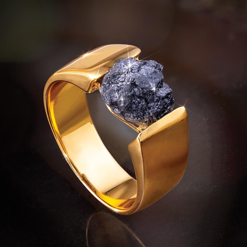 Men's Rugged Black Diamond Ring