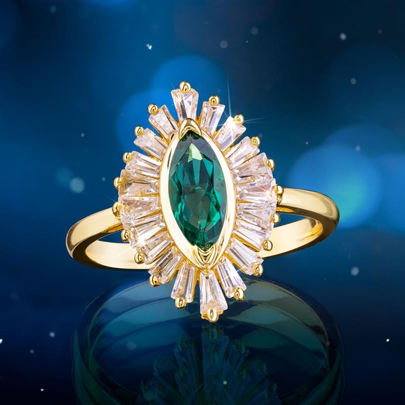 Scienza Emerald Marquise Ring