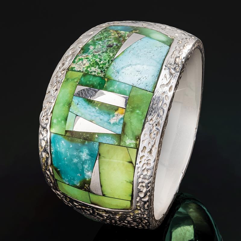 Sterling Silver Men's Sonoran Gold Turquoise Ring