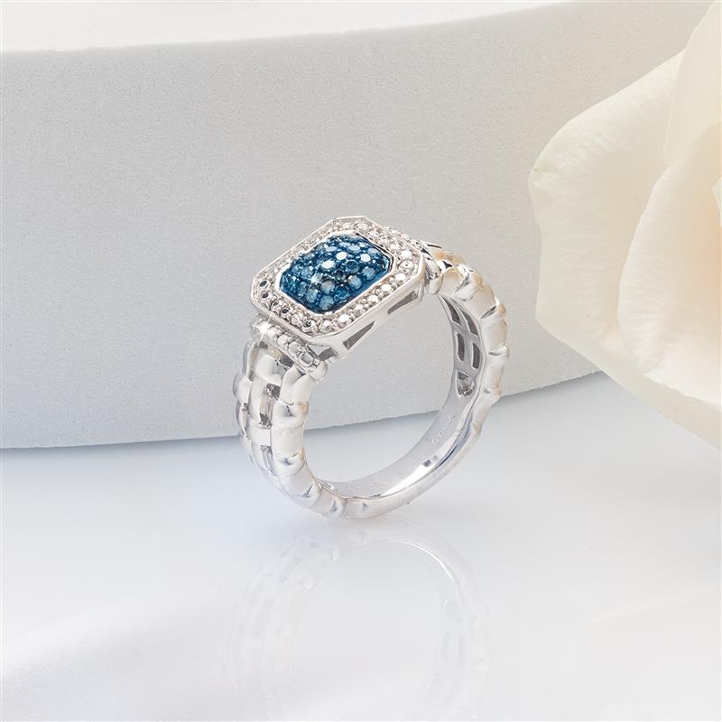 Princess Blue Diamond Ring