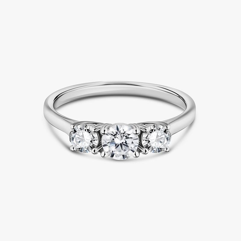 New Earth Lab Diamond 3-Stone Ring 3/4 ctw (sterling silver)