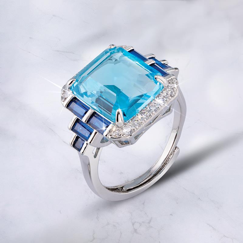 3ct Royal Blue Moissanite Diamond With Real Sterling Silver 925 Women  Wedding Rings Pass Test 9*9mm Elegant Flower Design Gra - Rings - AliExpress