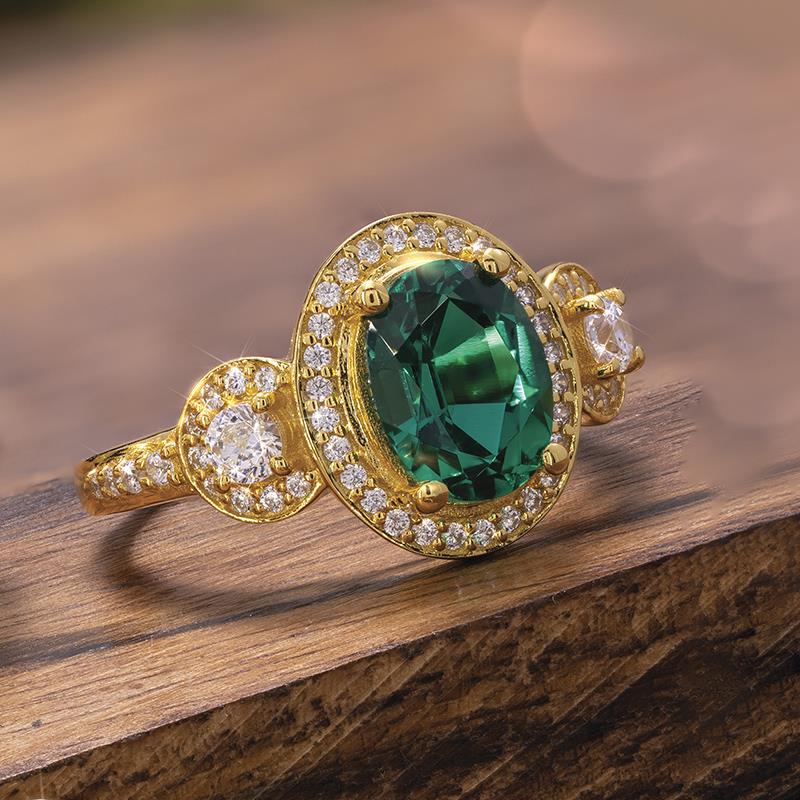 Precious Stone Lab Emerald Ring