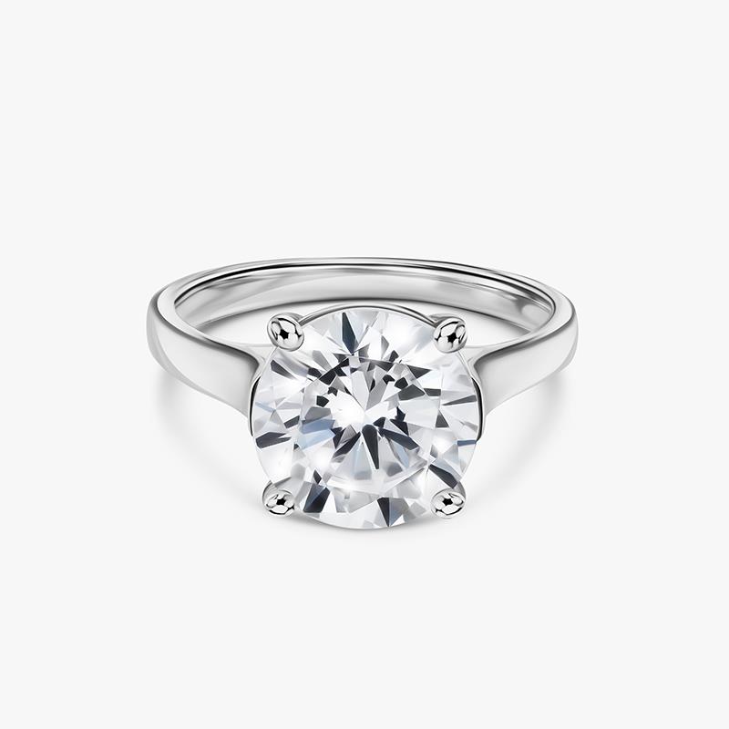 New Earth Lab Diamond Solitaire Ring 4 ct (14k white gold)