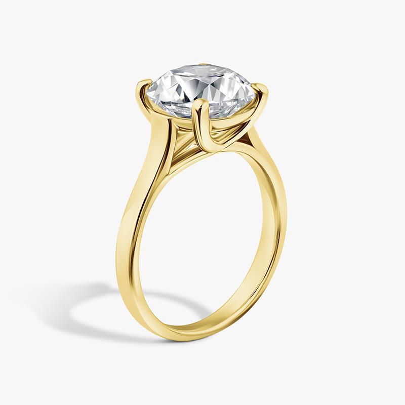 New Earth Lab Diamond Solitaire Ring 4 ct (14k yellow gold)