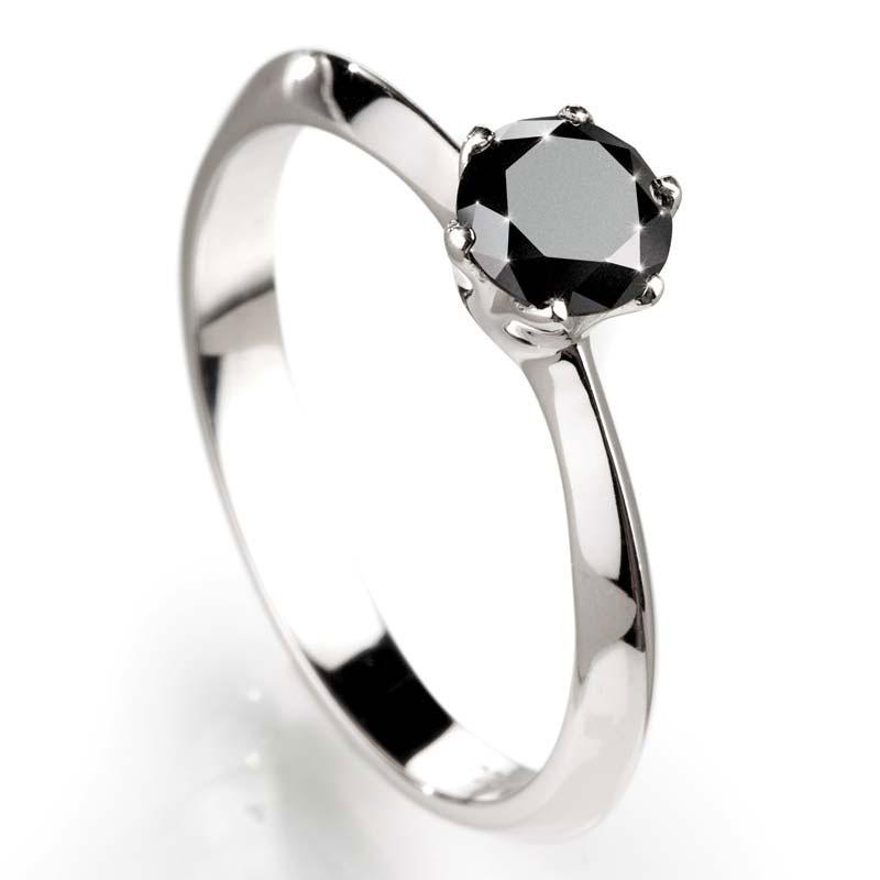 Noire Black Diamond Solitaire Ring (1 ctw)