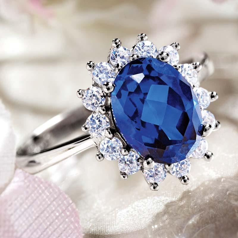 Blue Sapphire Ring in pure silver - Rudra Centre