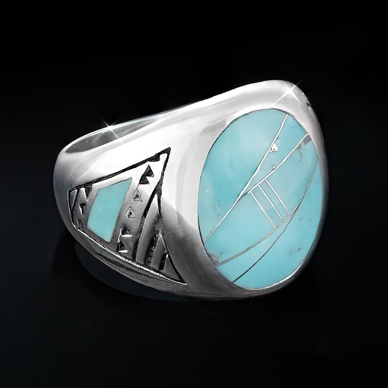 Sterling Silver Men's Campitos Turquoise Ring