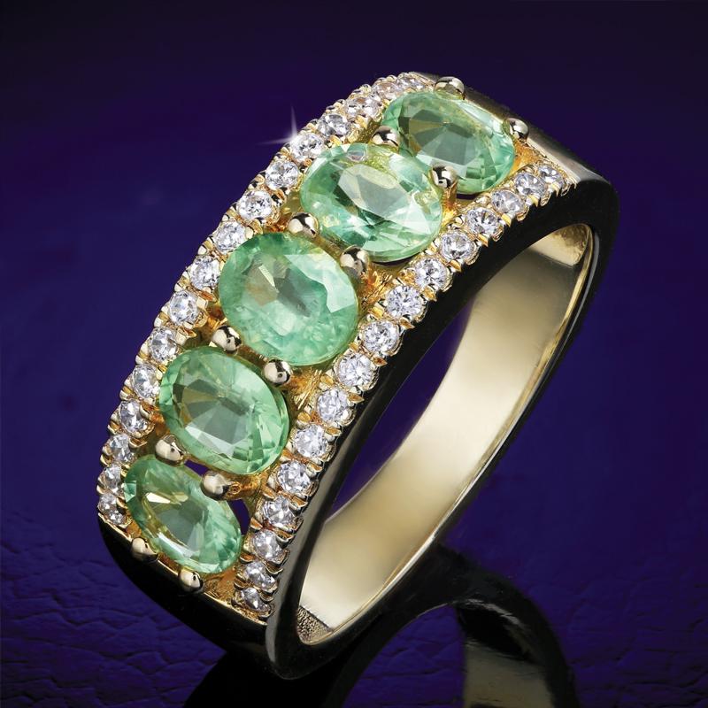 Green Kyanite Anniversary Ring