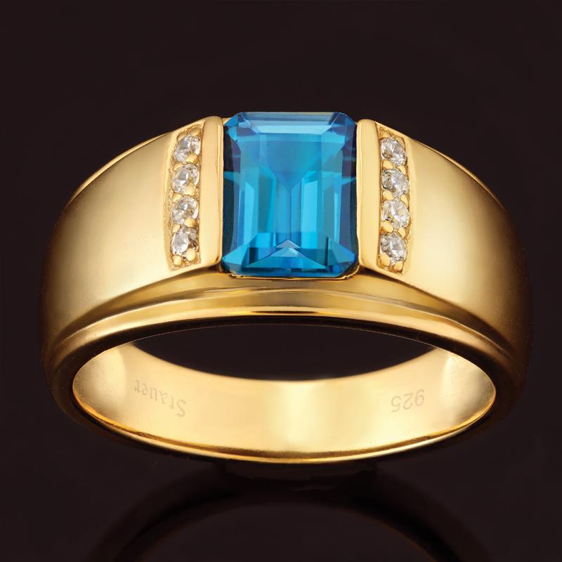 18k Gold Mens Blue Indicolite Tourmaline Ring – ASSAY