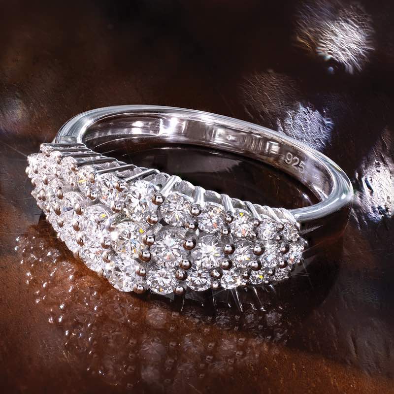 Lab-Created Diamond Cocktail Ring (Rhodium-finished)