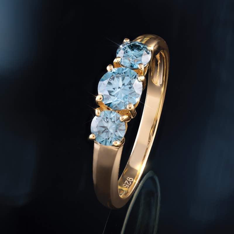 New Earth Lab-grown Blue Diamond Ring
