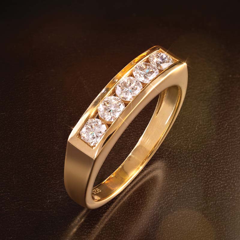 Men's 5-Stone Lab-created Diamond Ring