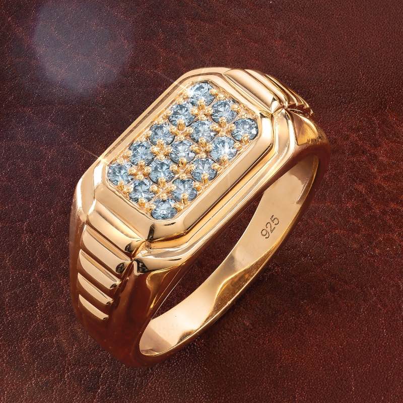 Men's Lasting Impression Ring (Lab Blue Diamond)