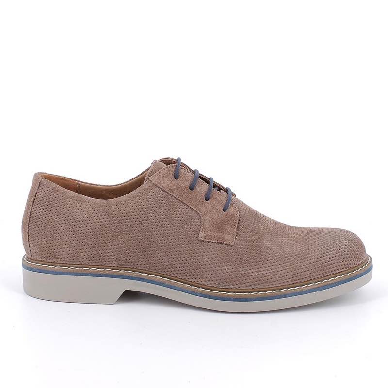 Italian-made Suede Lace-Up Shoes (Brown)