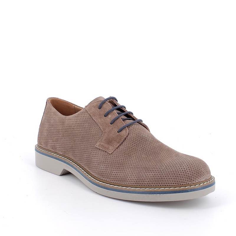 Italian-made Suede Lace-Up Shoes (Brown)