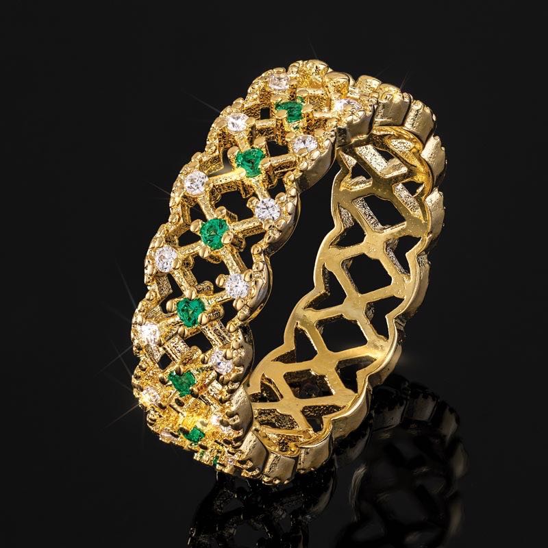 Florentine Lace Lattice Ring (green)