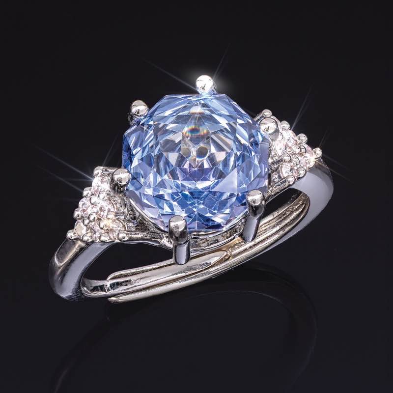 Blue Twilight Double Asscher Ring