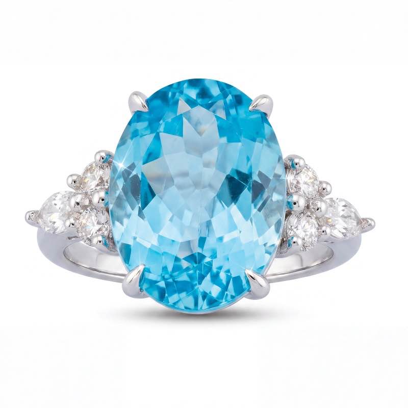 Blue Topaz Statement Ring