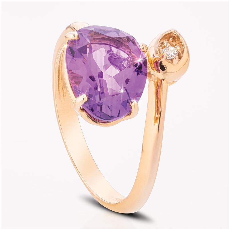 14K Rose Gold Purple & Pink Amethyst Ring