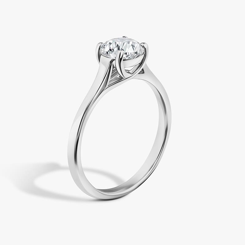 New Earth Lab Diamond Solitaire Ring 1 ct (Sterling Silver)