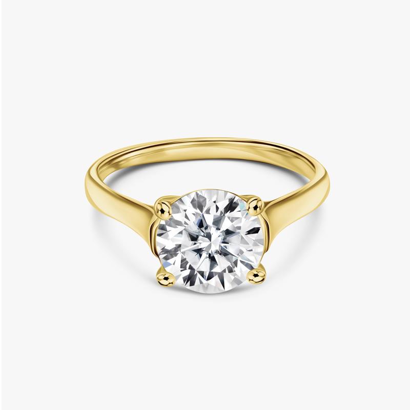 New Earth Lab Diamond Solitaire Ring 2 ct (gold-finished)