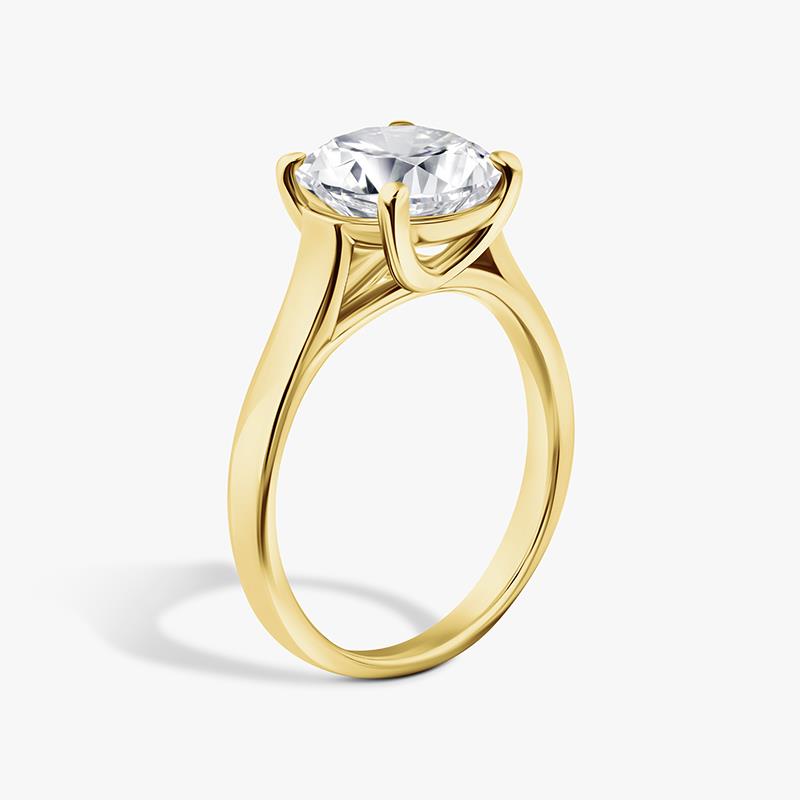New Earth Lab Diamond Solitaire Ring 3 ct (gold-finished)