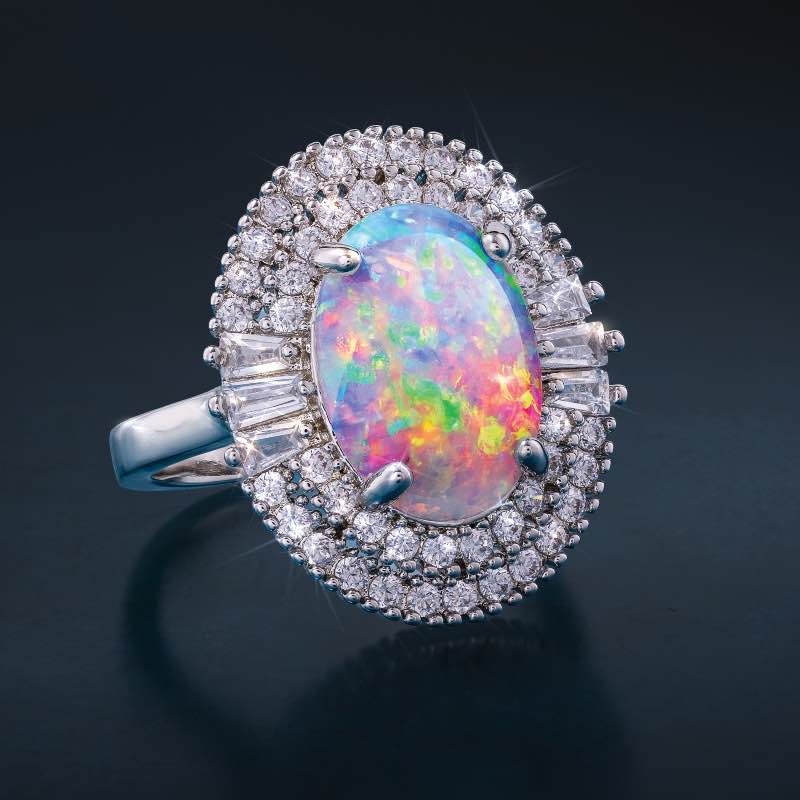 Fabulous Kyocera Lab-Created Opal Ring