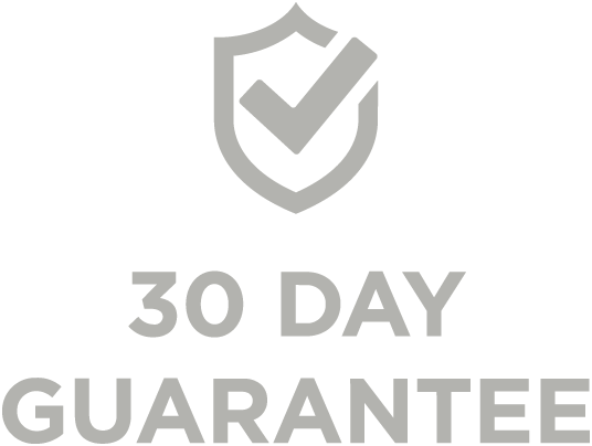 shield with check mark inside and text 30 day guarantee