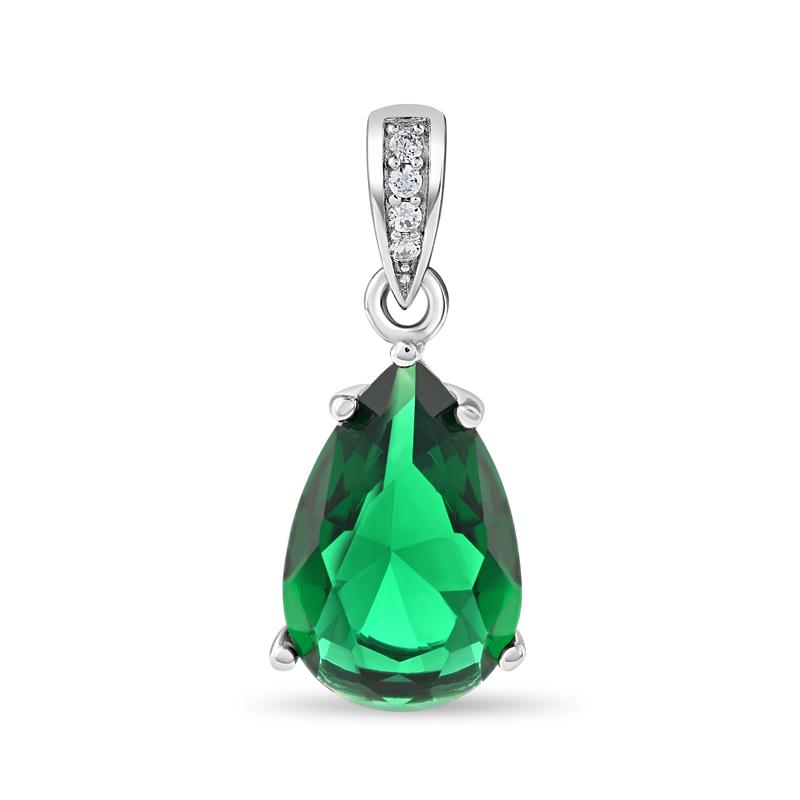 Emerald Green Teardrop Pendant