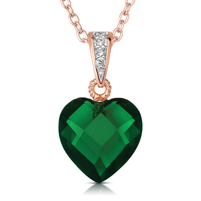 Rock of Love DiamondAura Green Heart Pendant 27583 | Stauer.com