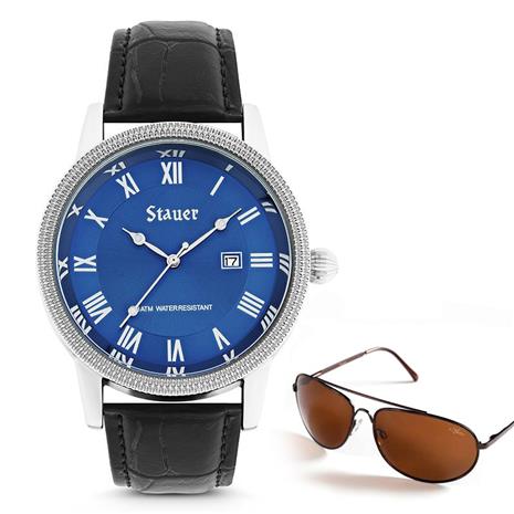Urban Blue Watch & FREE Stauer Flyboy Optics Sunglasses