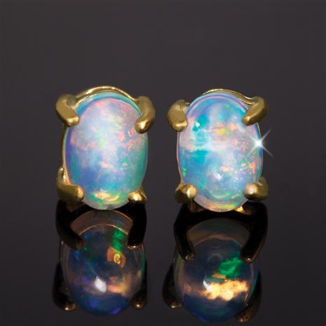 Five-Star Opal Anniversary Earrings