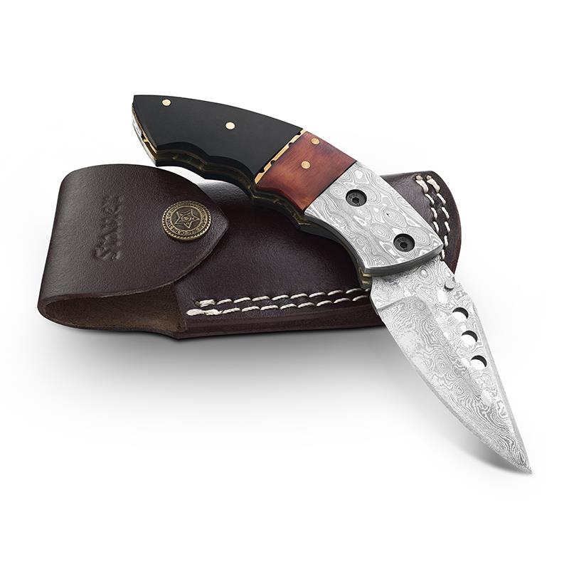 Damascus Curva Folding Knife