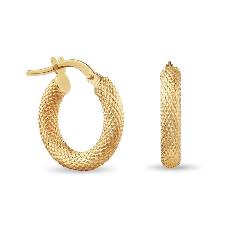 14K Gold Strutturato Hoop Earrings