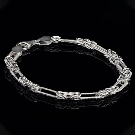 Prima Sterling Silver Bracelet Byzantine Figaro