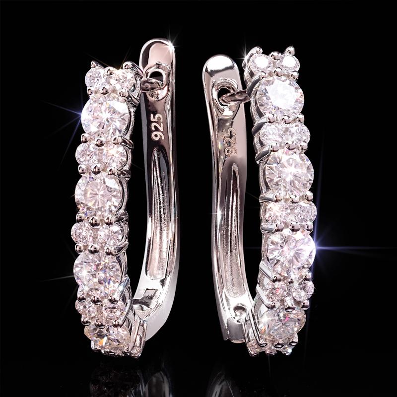 Moissanite earrings hoops Clearance