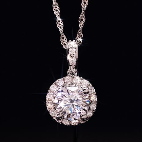 Moissanite Pendant and Chain