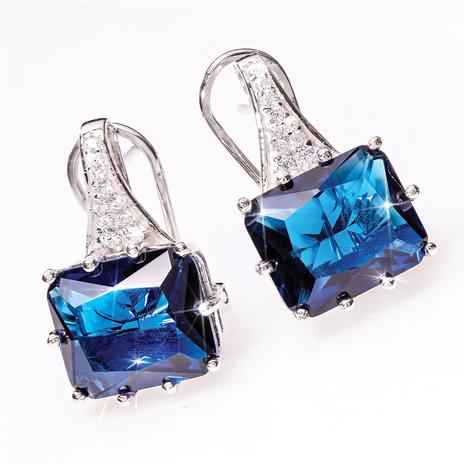 Blue Fire Helenite Earrings