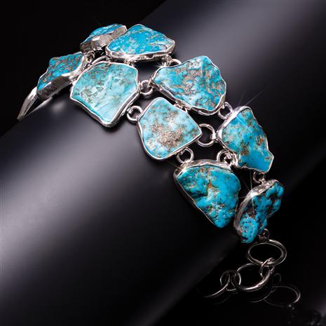 Sterling Silver Turquoise Statement Bracelet