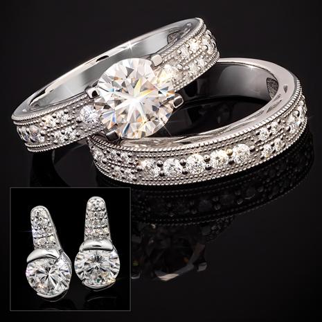 Dearly Beloved Moissanite Ring & Earrings