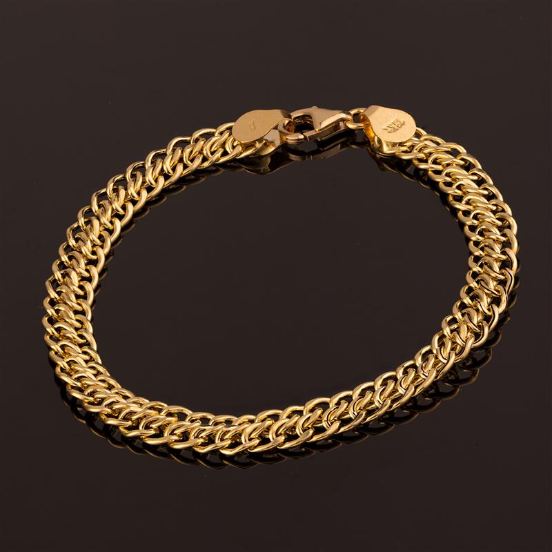 14K Gold Italia Double Curb Link Bracelet
