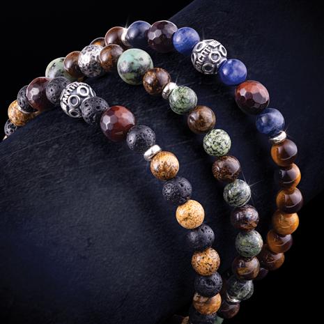 Italian-Made Artisan Stone Bracelet (Set of 3)