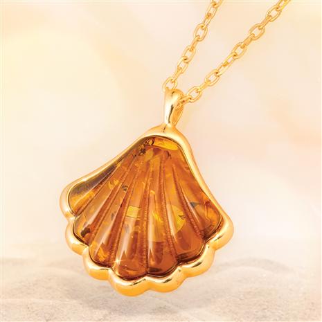 Santiago Amber Shell  Necklace