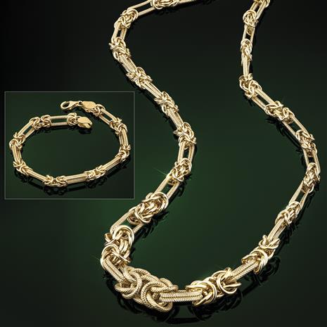 Bizantina Moderna 14K Gold Necklace & Bracelet