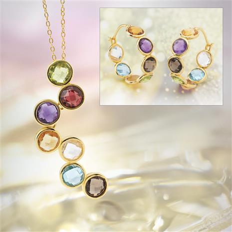 Luxury Gems Bubble Necklace & Earrings