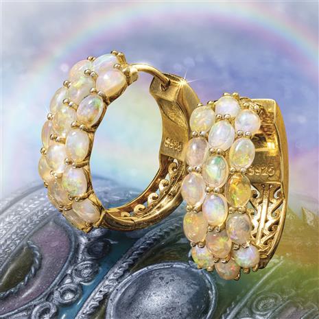 Ethiopian Opal Rainbow Earrings