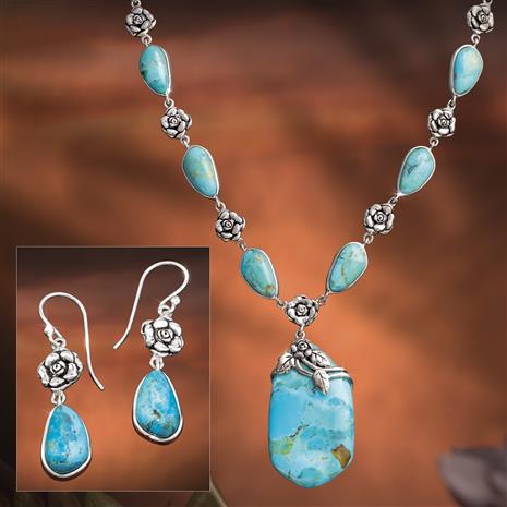 Arizona Turquoise Treasure Necklace & Earrings